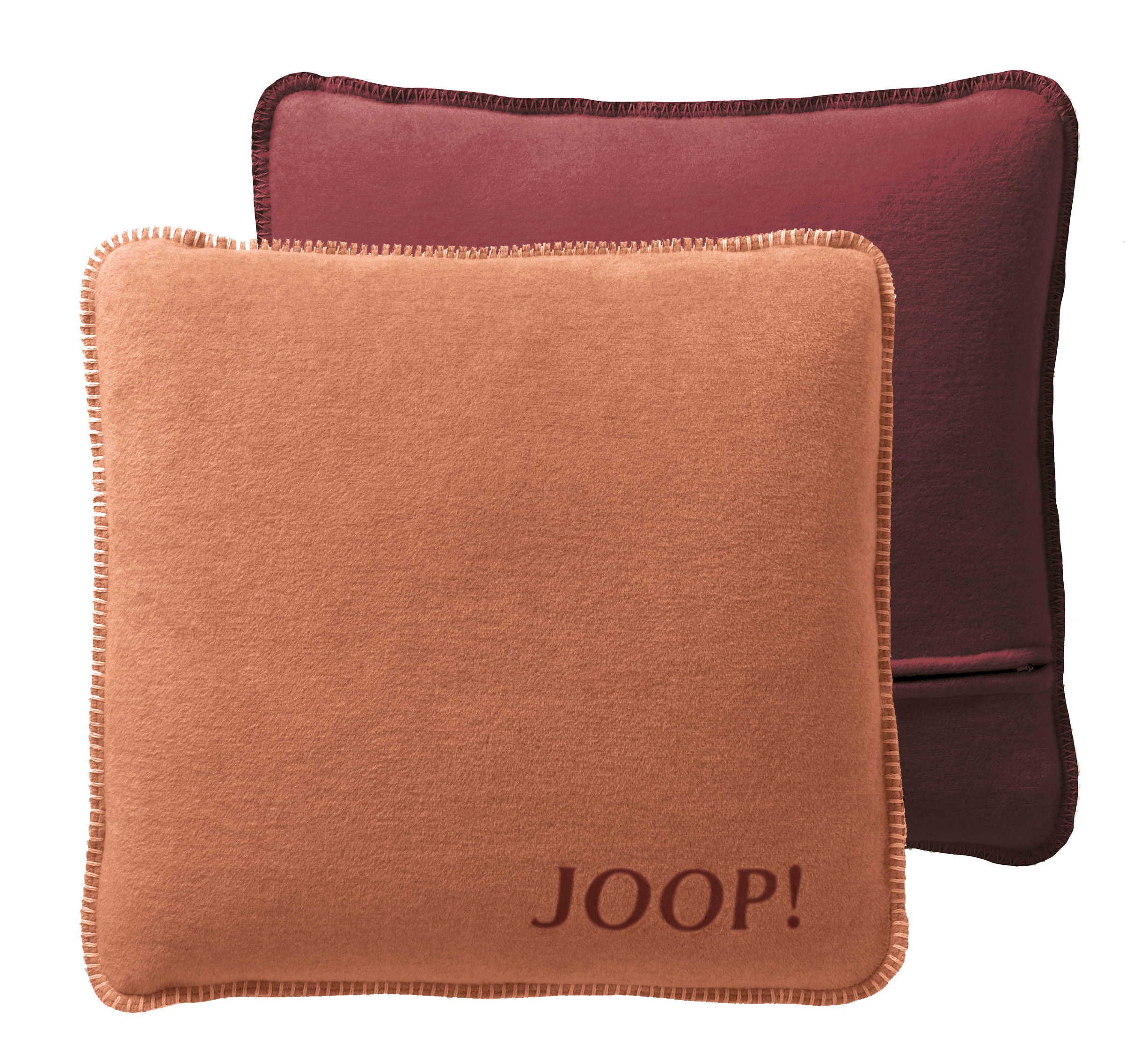 Kissen "JOOP! - Uni Doubleface" JOOP! Kissen Uni-Doubleface Kupfer-Granat - Vorder- und Rückseite