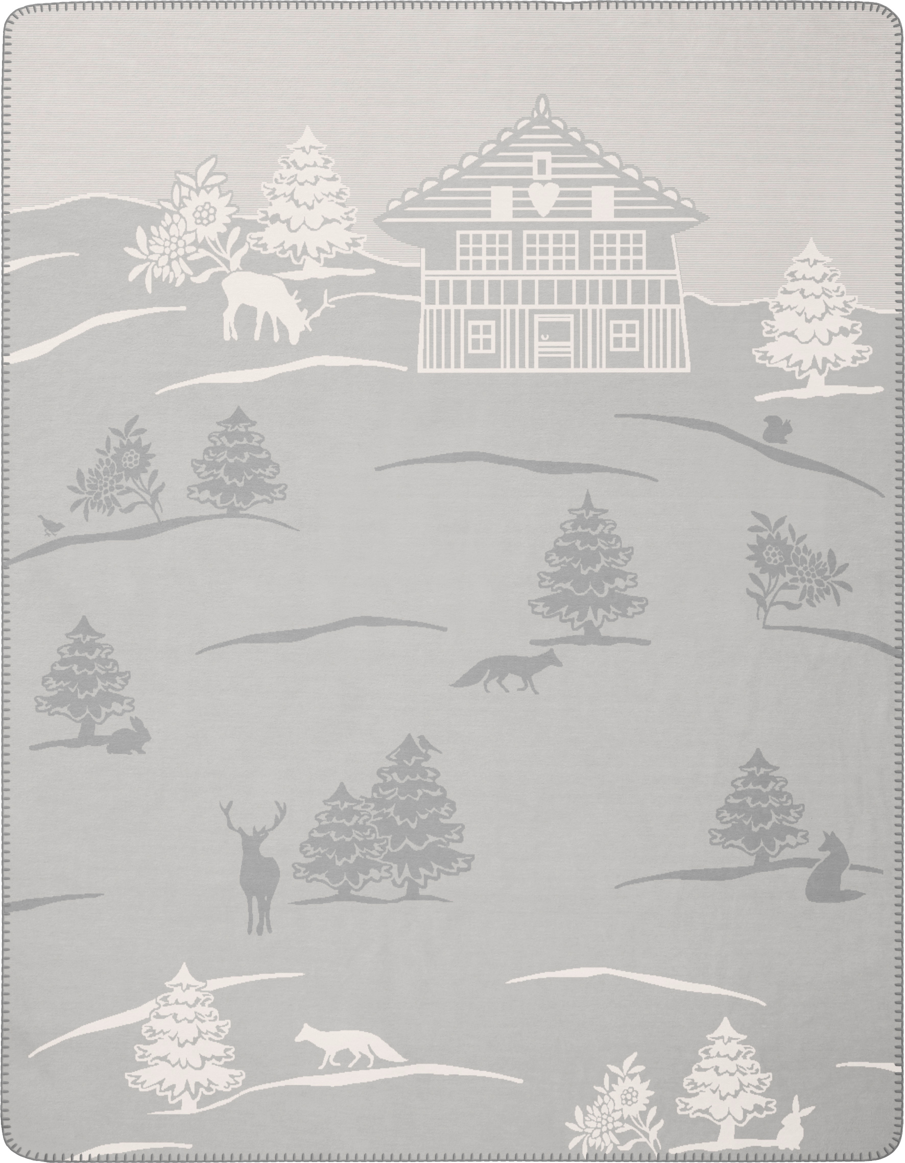 Winterliche Wohndecke Mountain Lodge Freisteller Vorderseite