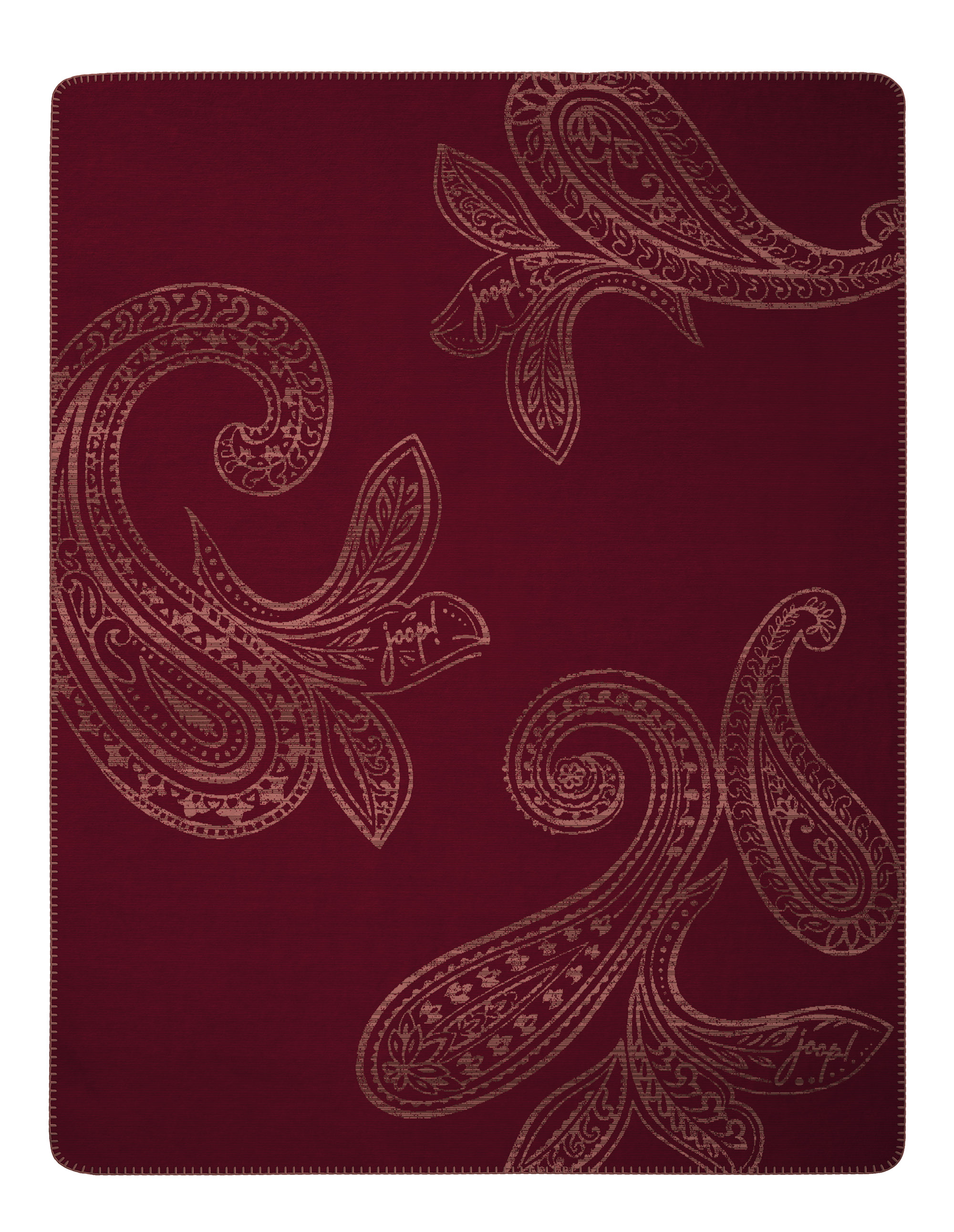 Wohn- und Kuscheldecke "JOOP! Paisley" Joop! Wohndecke Paisley rouge Freisteller glatt