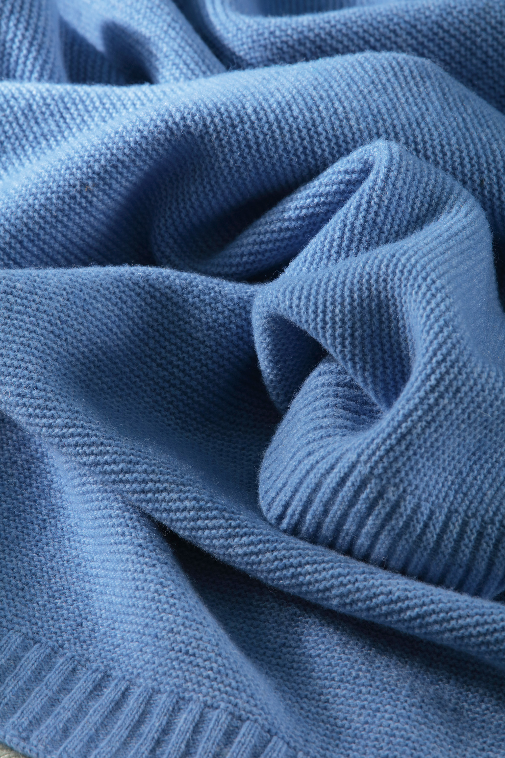 Babydecke Wool Knit blue Nahaufnahme