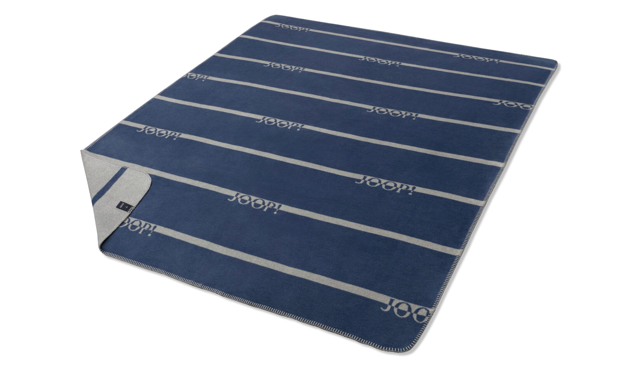 Wohndecke JOOP! Logo-Stripes navy_freisteller