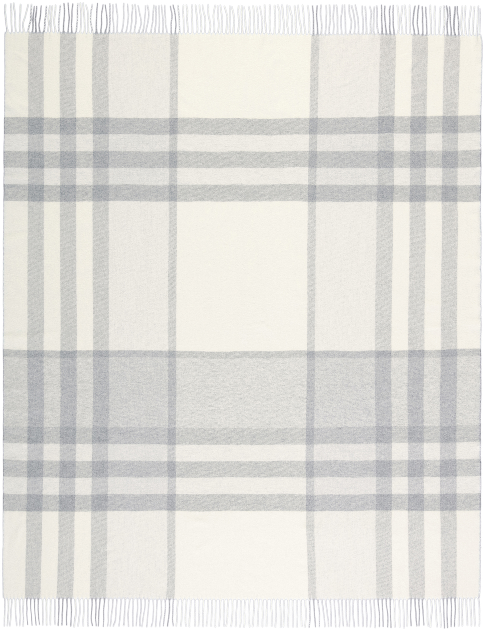 dezent kariertes Kaschmirplaid "Helsinki creme" in natur/grau