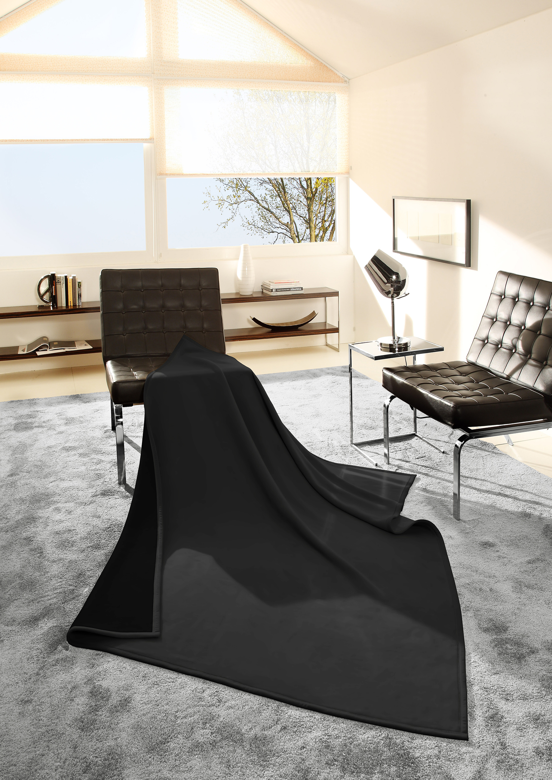 Wohndecke Exquisite Cotton anthrazit Milieubild