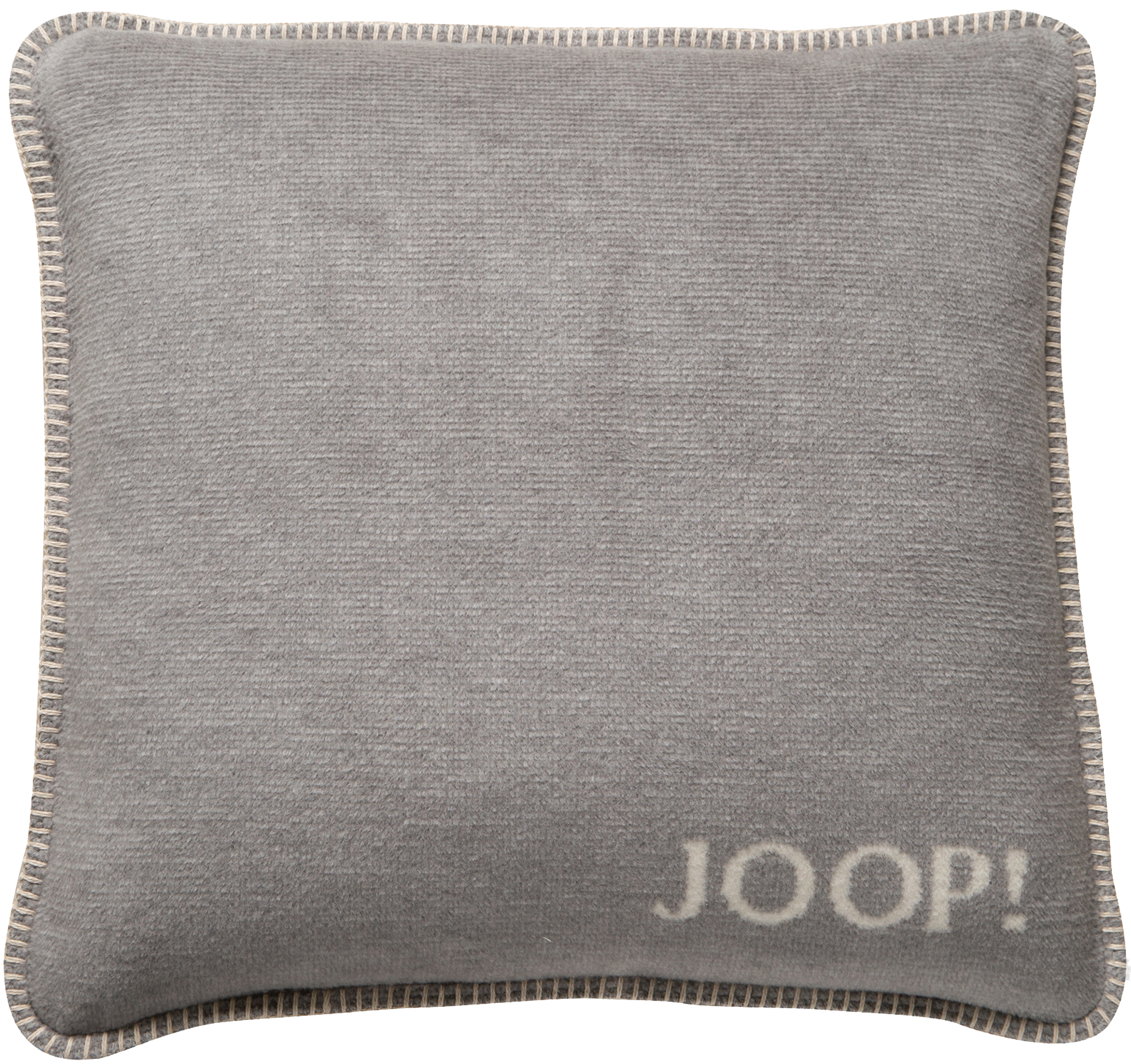 Kissen JOOP! Melange-Doubleface silber natur  mit Füllung Vorderseite