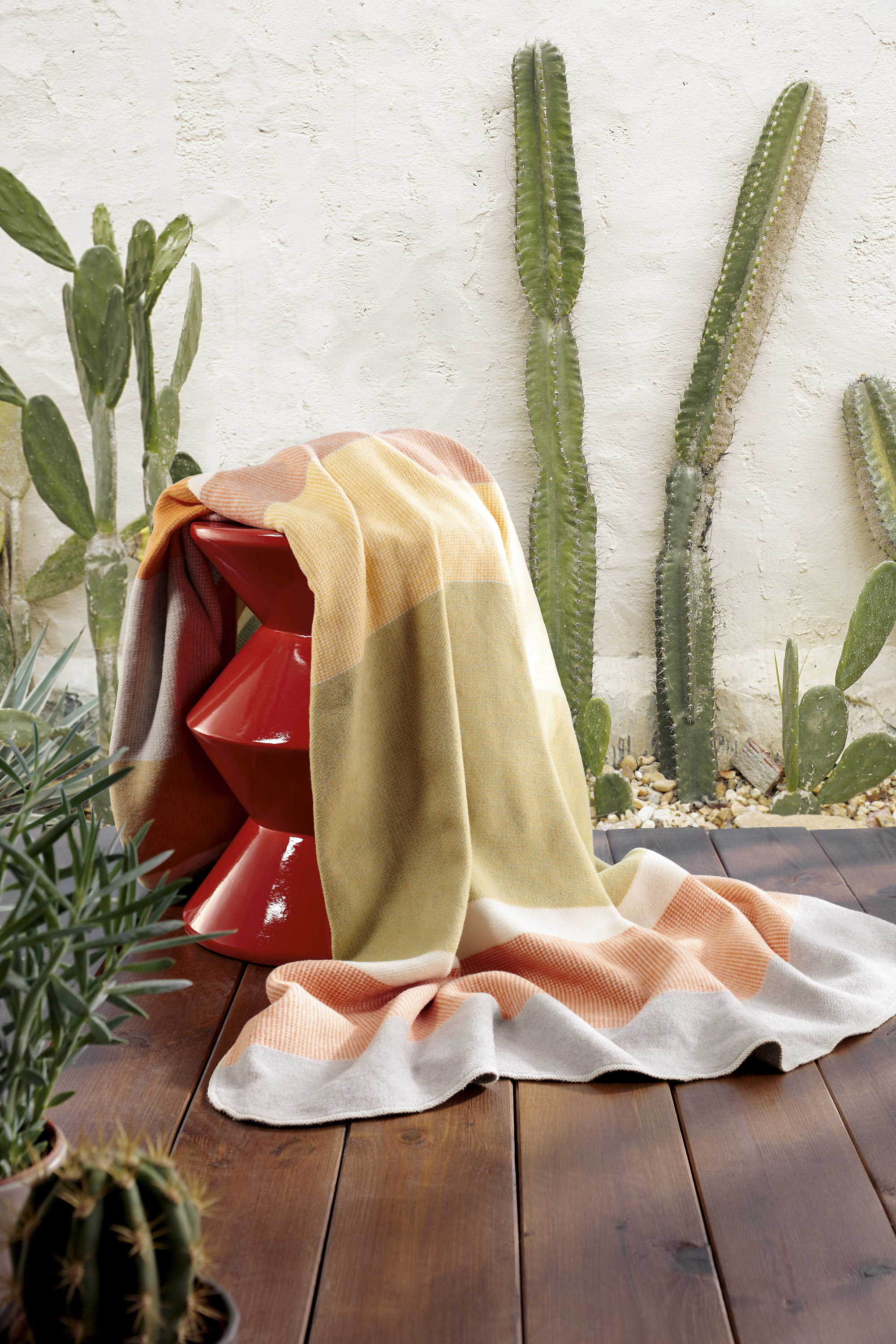 Baumwolldecke Stripe Oasis Milieuaufnahme