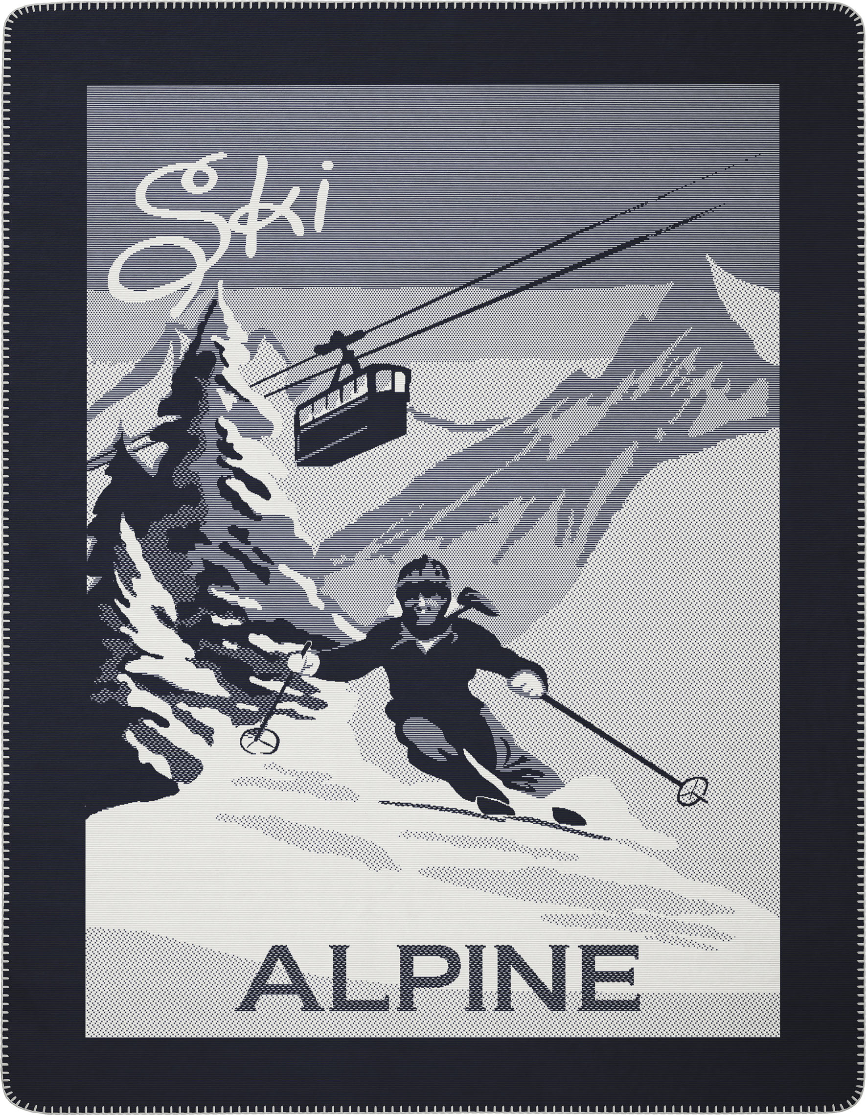 Winterliche Wohndecke Alpine Ski Freisteller Vorderseite