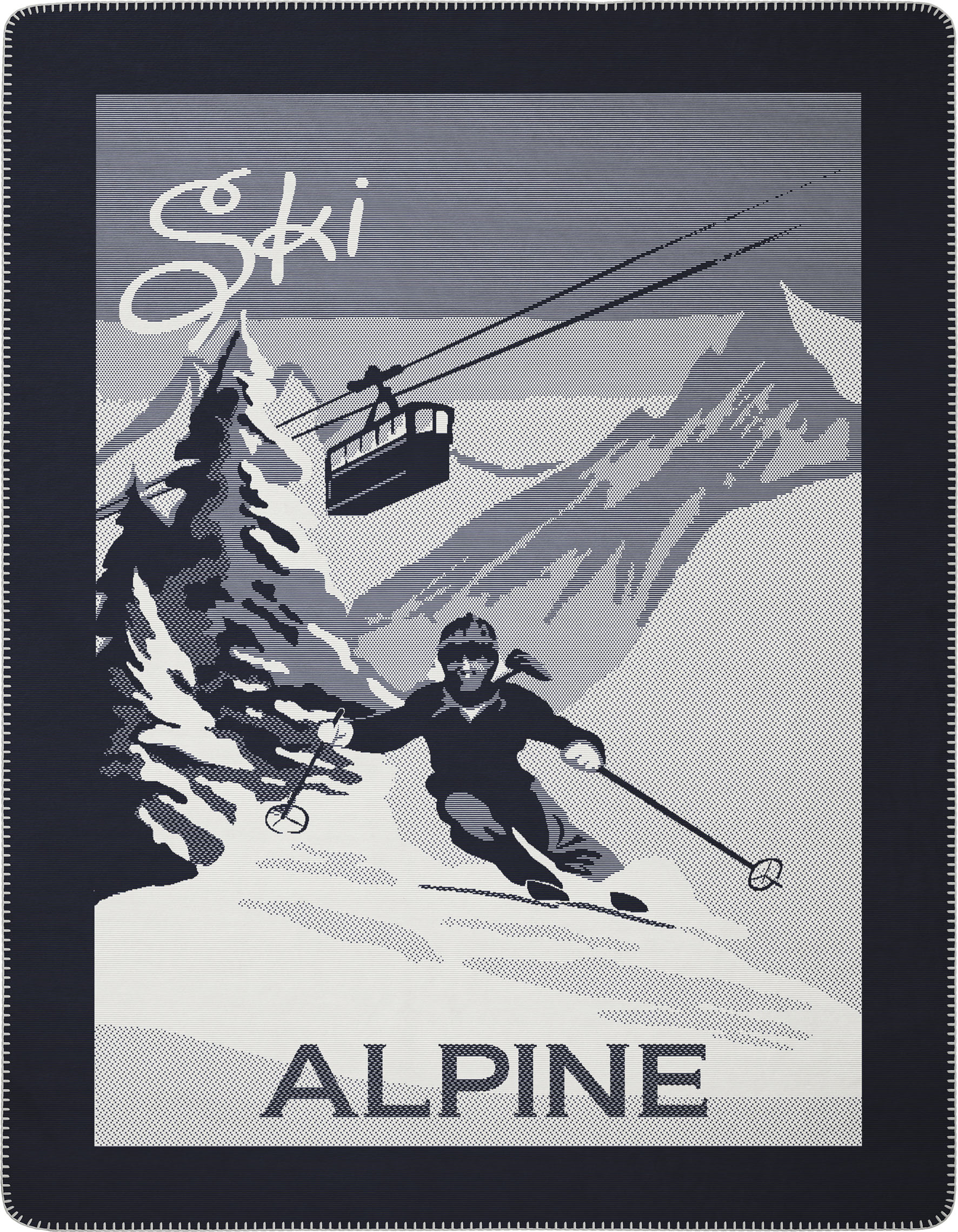 Wohn- und Kuscheldecke "Alpine Ski" Winterliche Wohndecke Alpine Ski Freisteller Vorderseite