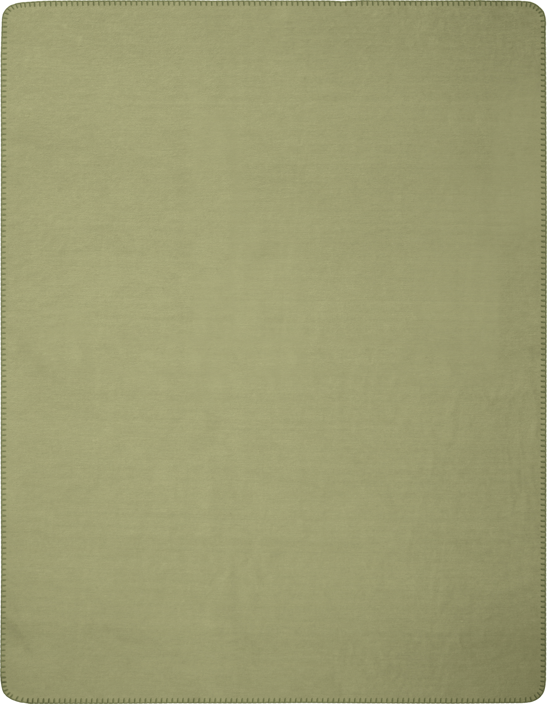 Wohn- und Kuscheldecke "Duo Cotton Melange" Wohndecke "Melange Doubleface" aus Baumwollmischgewebe in 150x200 cm in Oliv-Sahara - Vorderseite