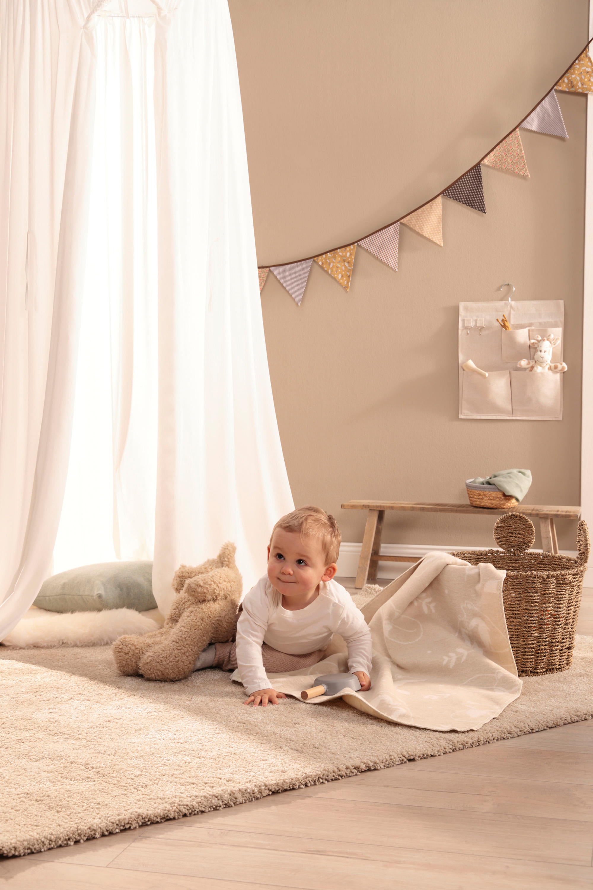 Babydecke "Little Foxes" Emotionale Milieuaufnahme  zur Babydecke Little Fox