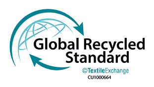 Logo Global Recycling Standard mit Prüfnummer CU 1000664