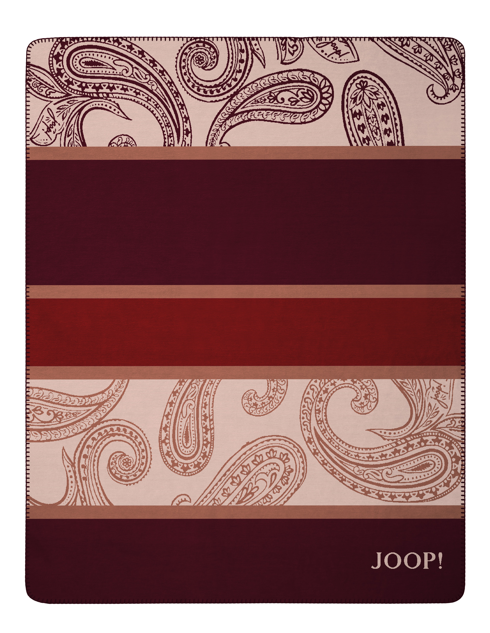 Wohn- und Kuscheldecke "JOOP! Paisley Stripes" Joop! Wohndecke Paisley Stripes rouge Freisteller glatt