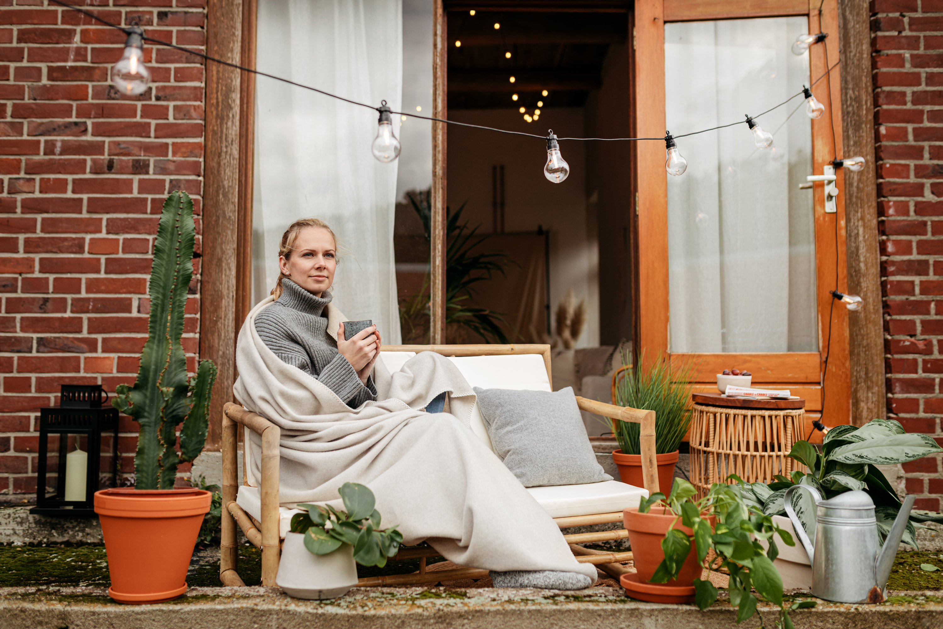 Draußen einkuscheln mit Wolldecke