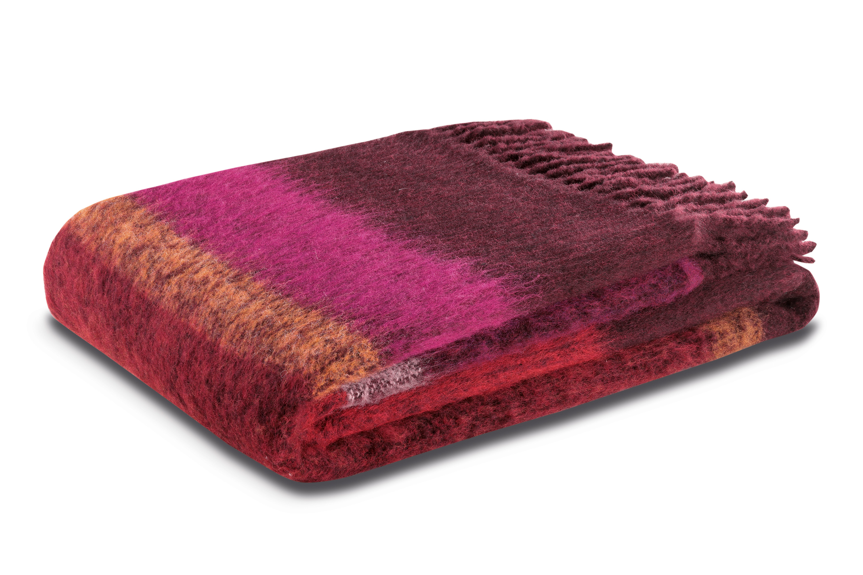 Fransenplaid Mohair Look Crimson Päckchenbild