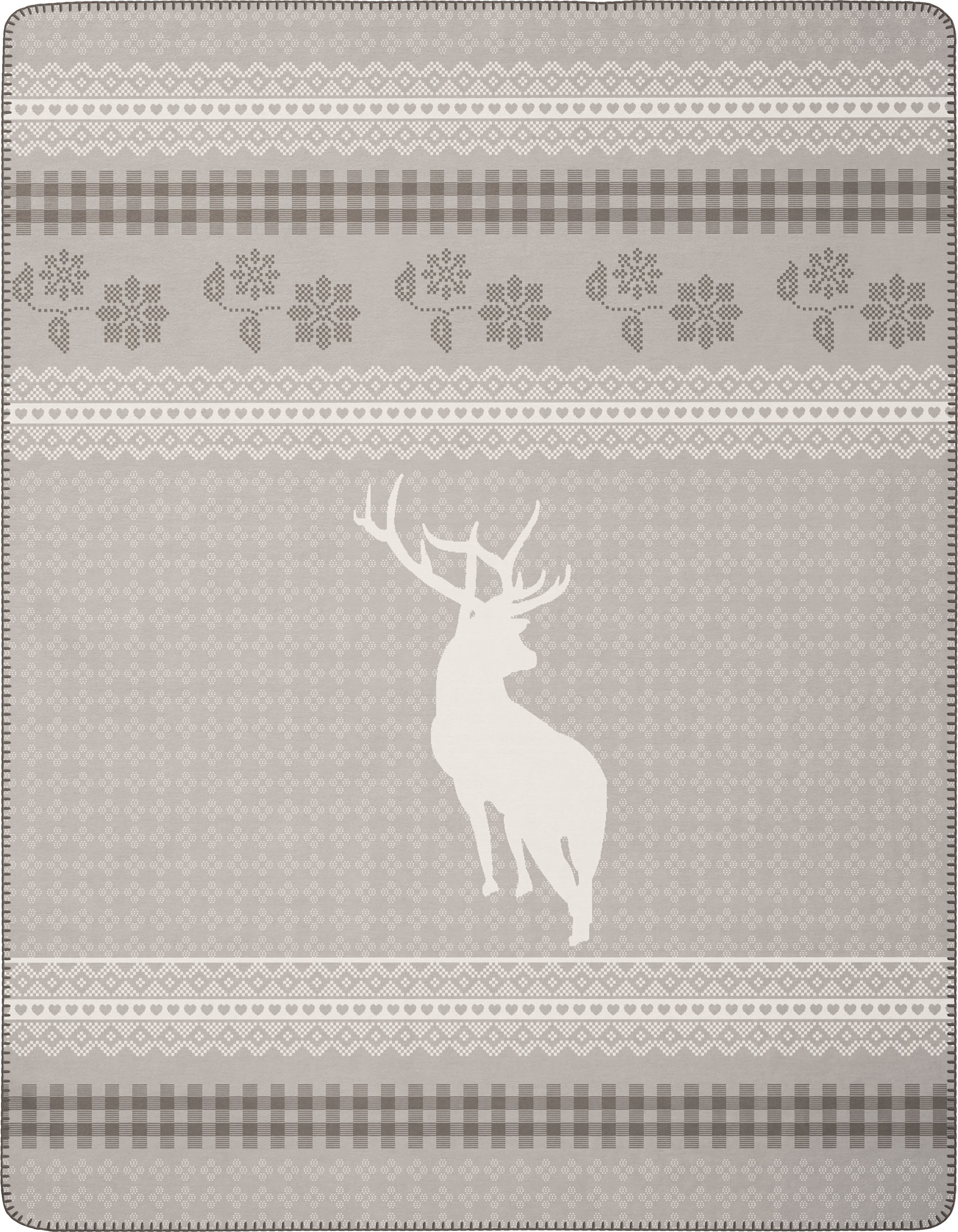 Wohn- und Kuscheldecke "Alps Nature" Winterliche Kuscheldecke Alps Nature  Vorderansicht
