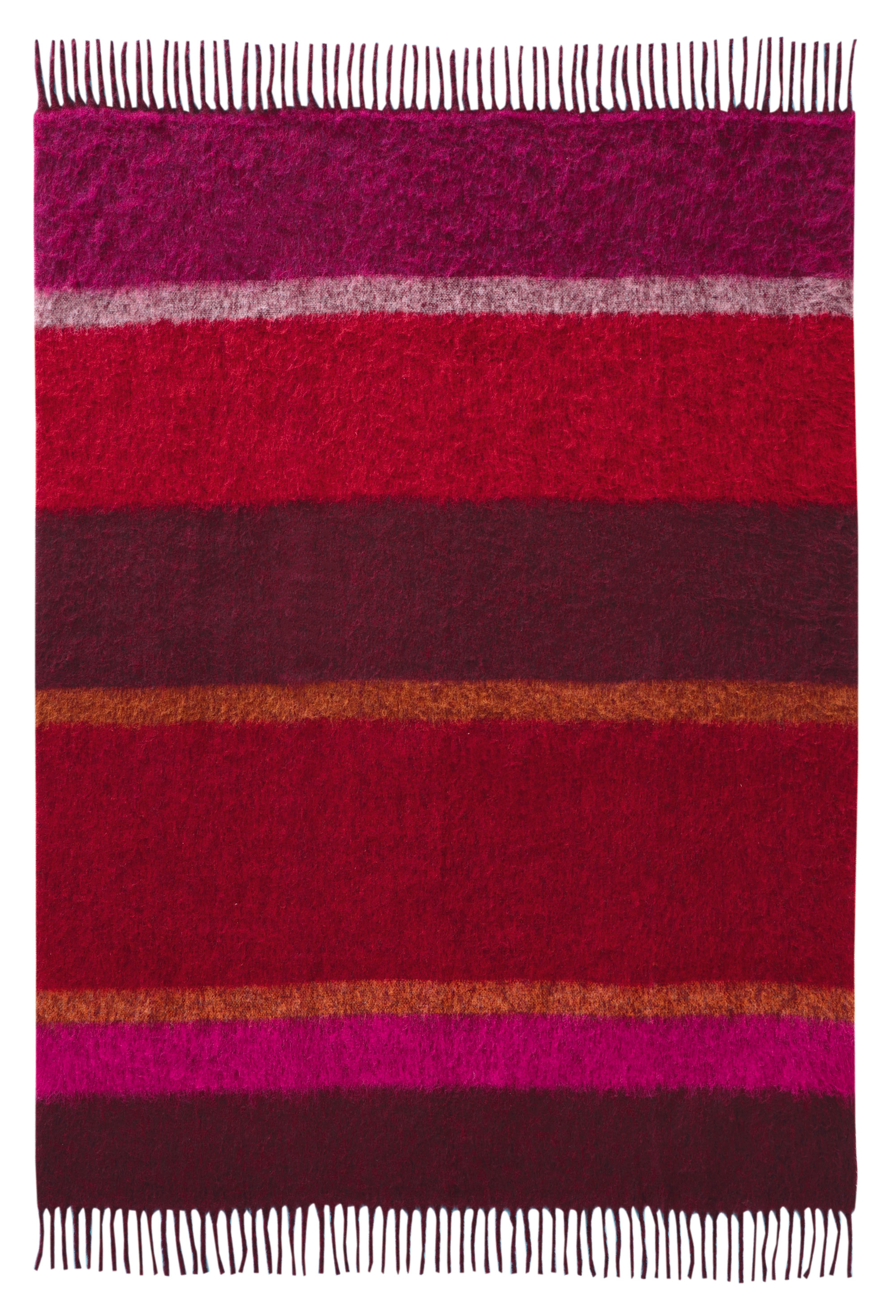 Fransenplaid Mohair Look Crimson Freisteller glatt