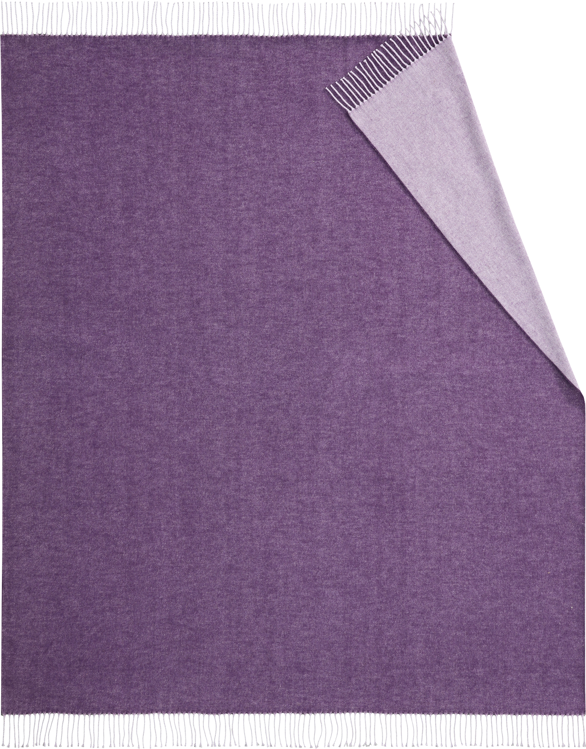 Fransenplaid Twill Farbe violet Freisteller glatt mit umgelegter Ecke