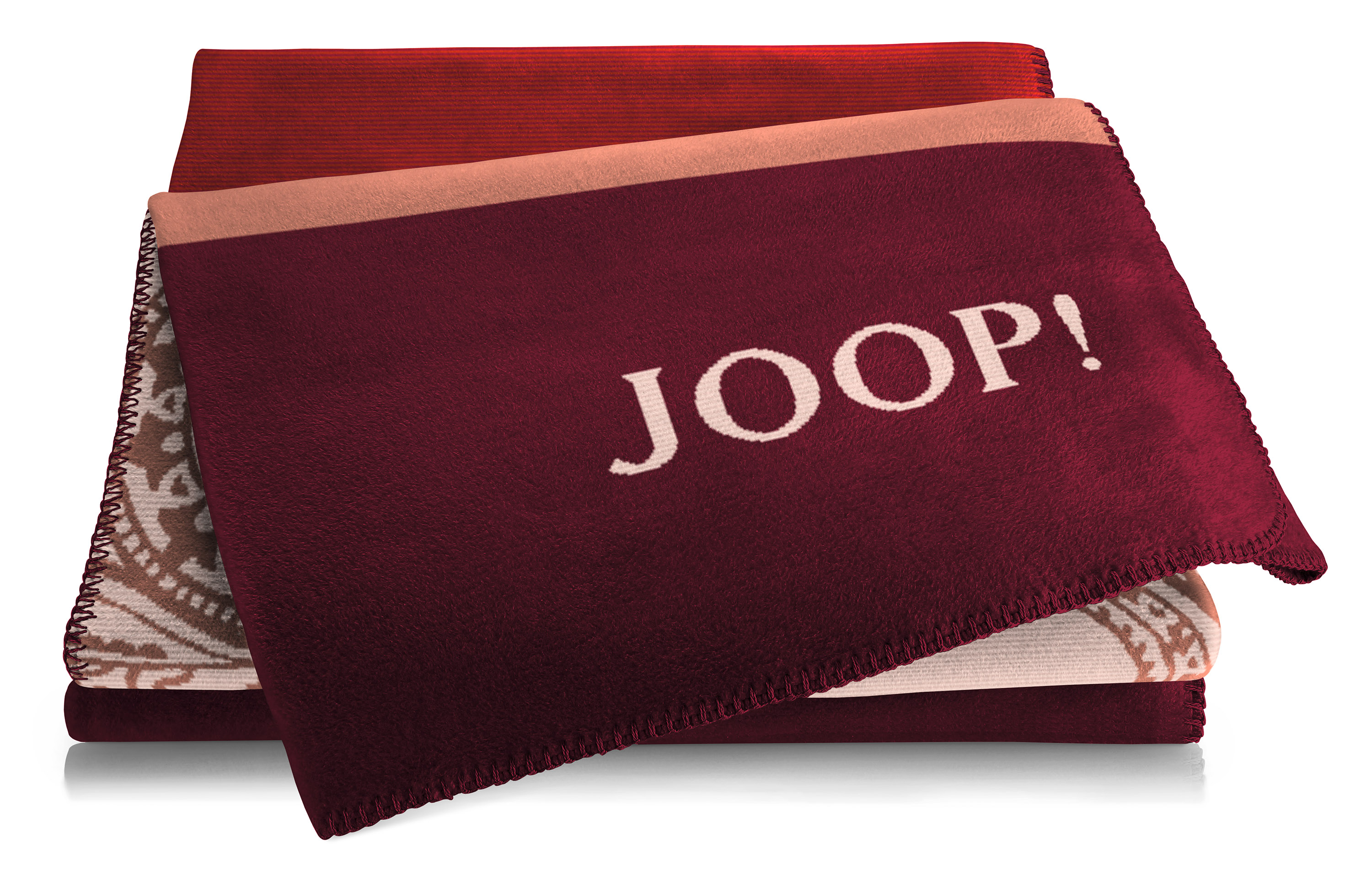 Wohn- und Kuscheldecke "JOOP! Paisley Stripes" Joop! Wohndecke Paisley Stripes rouge Päckchenbild