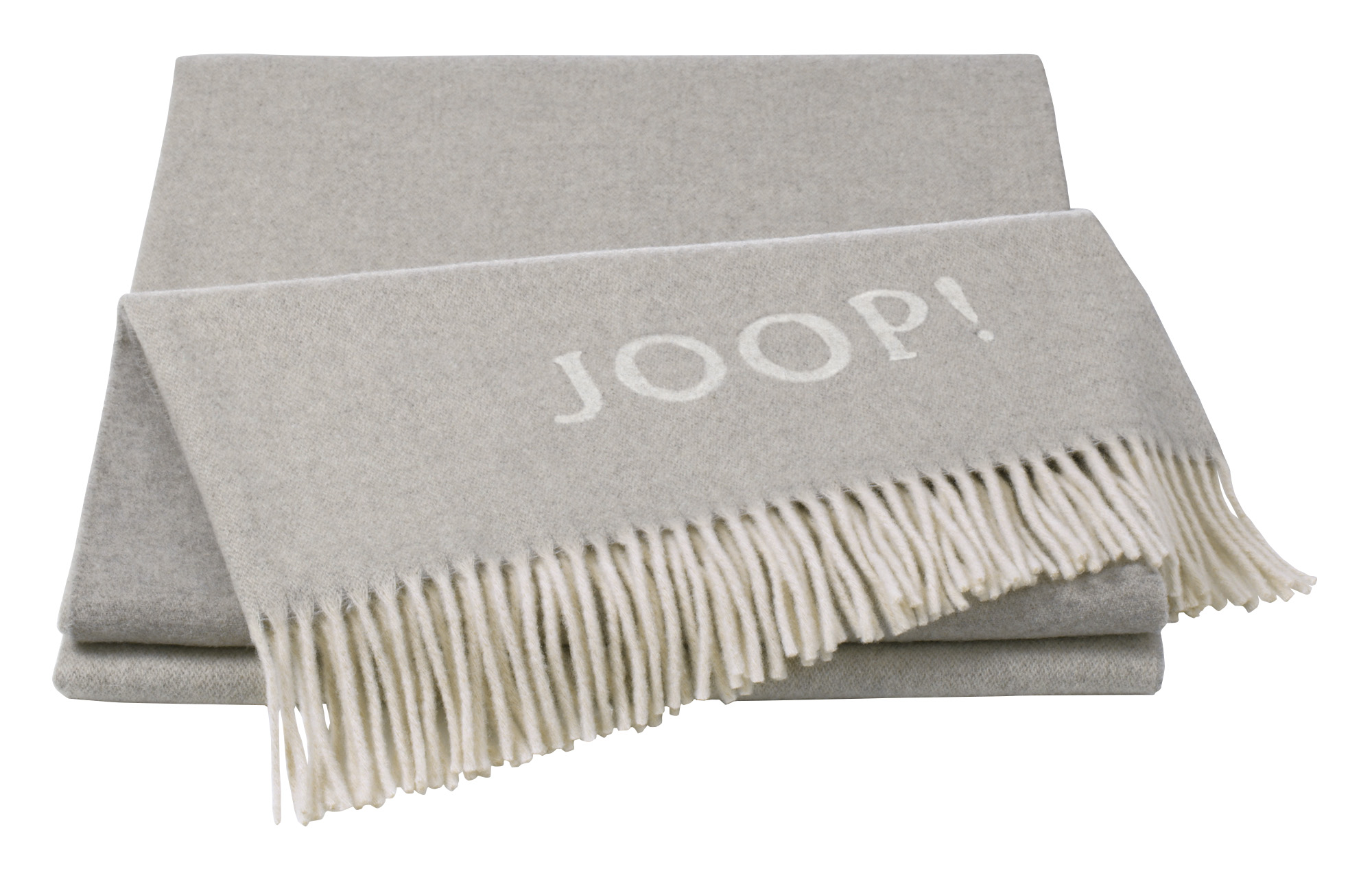 Fransenplaid JOOP! Fine-Doubleface silber-natur