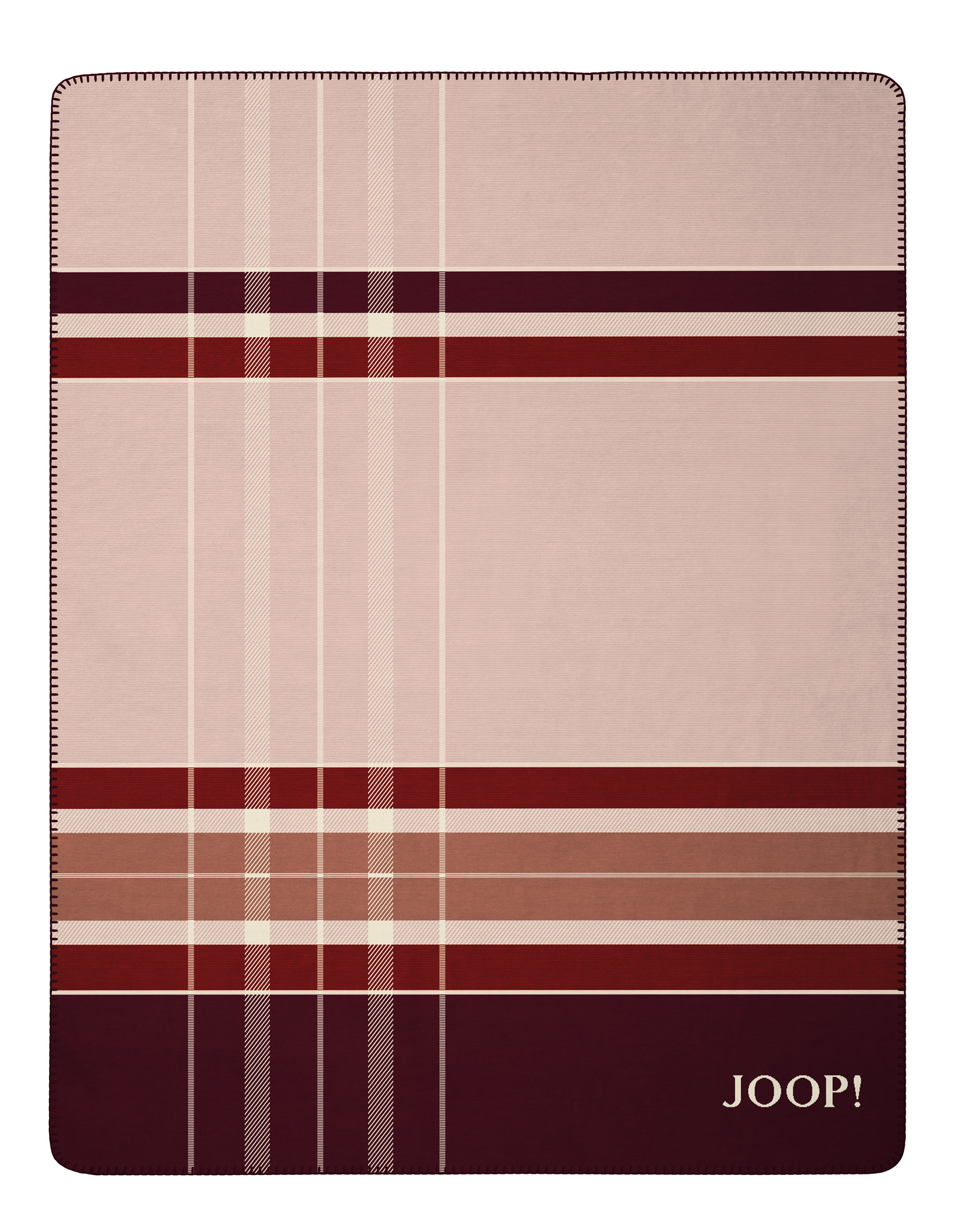 Wohn- und Kuscheldecke "JOOP! Grate" Joop! Wohndecke Grate rouge Freisteller glatt