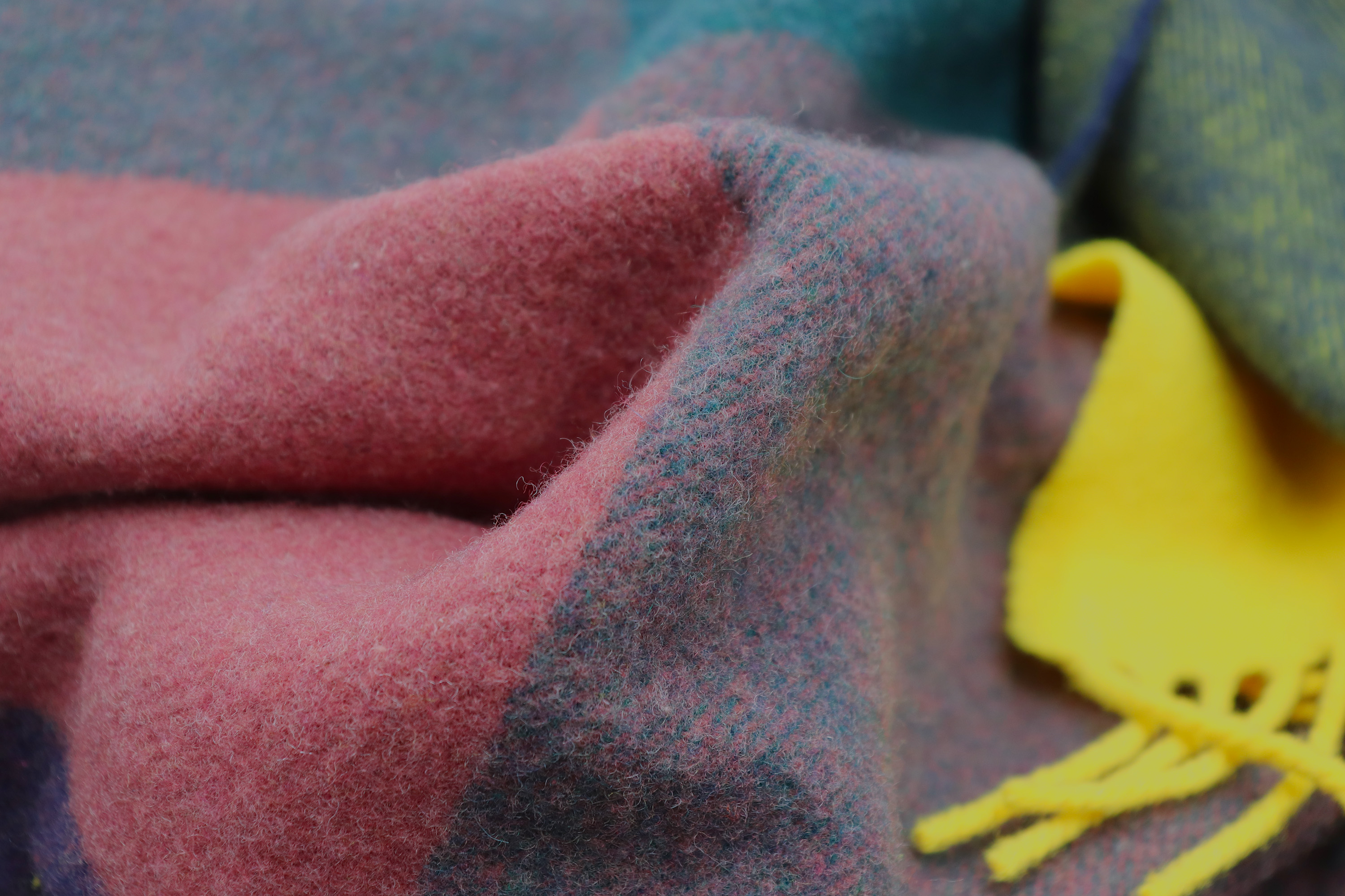 Kaschmirplaid Vibrant Square Nahaufnahme Flor