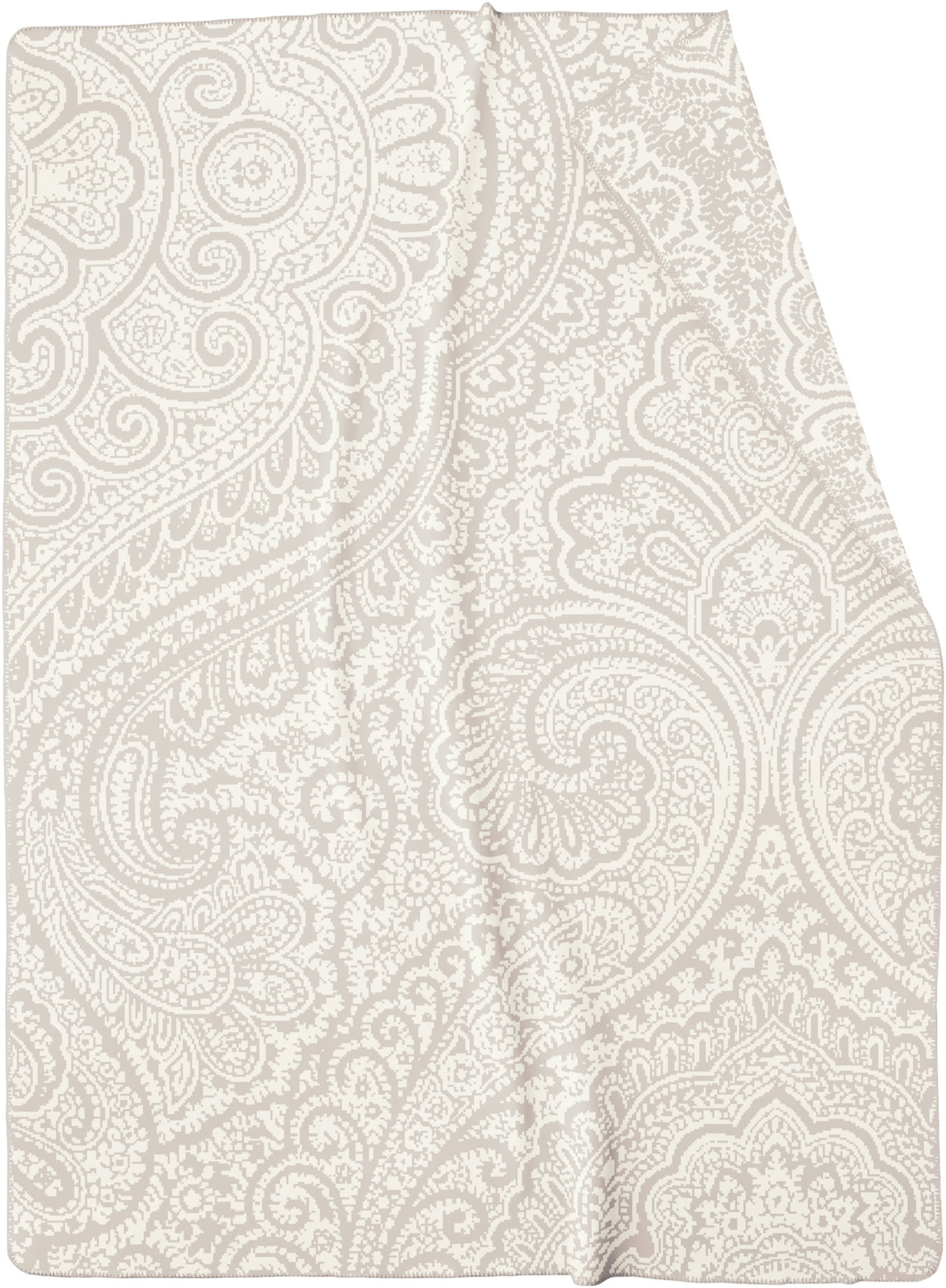 beige Wohndecke "Swinging Paisley" in 150x200 cm