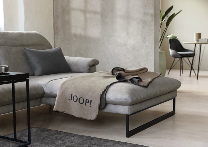 Wohndecke JOOP! Uni-Doubleface stein-anthrazit_Milieu weit