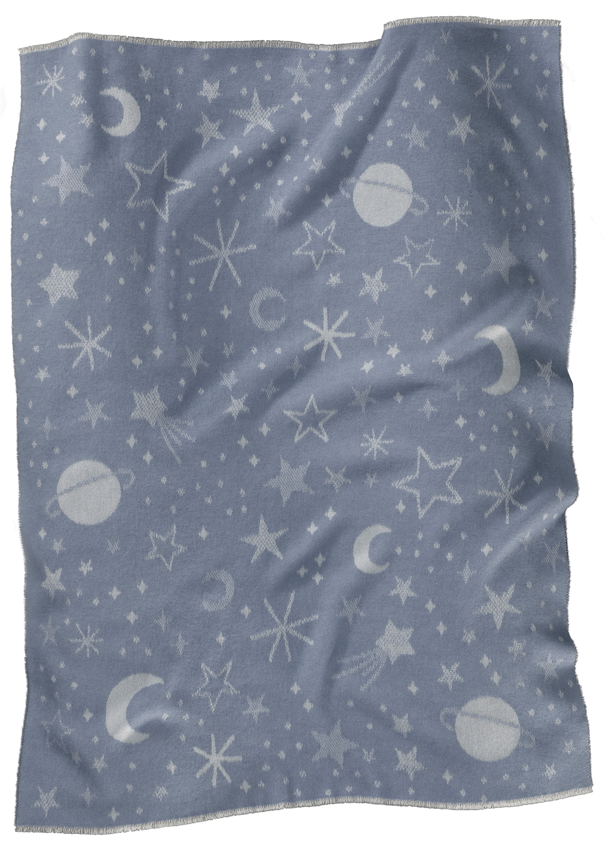 Babydecke Universe blue Freisteller wellig