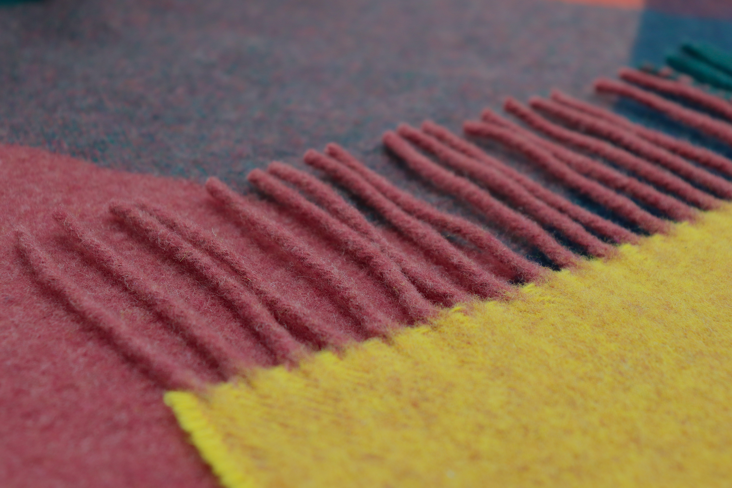 Kaschmirplaid Vibrant Square Nahaufnahme Fransen Einfassung