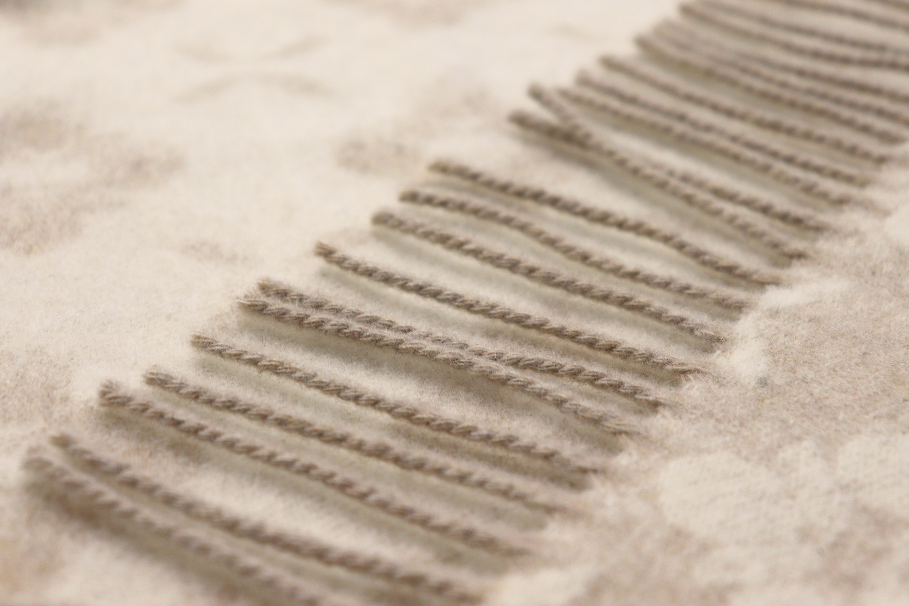 Kaschmirplaid Primo beige Nahaufnahme Fransen Einfassung