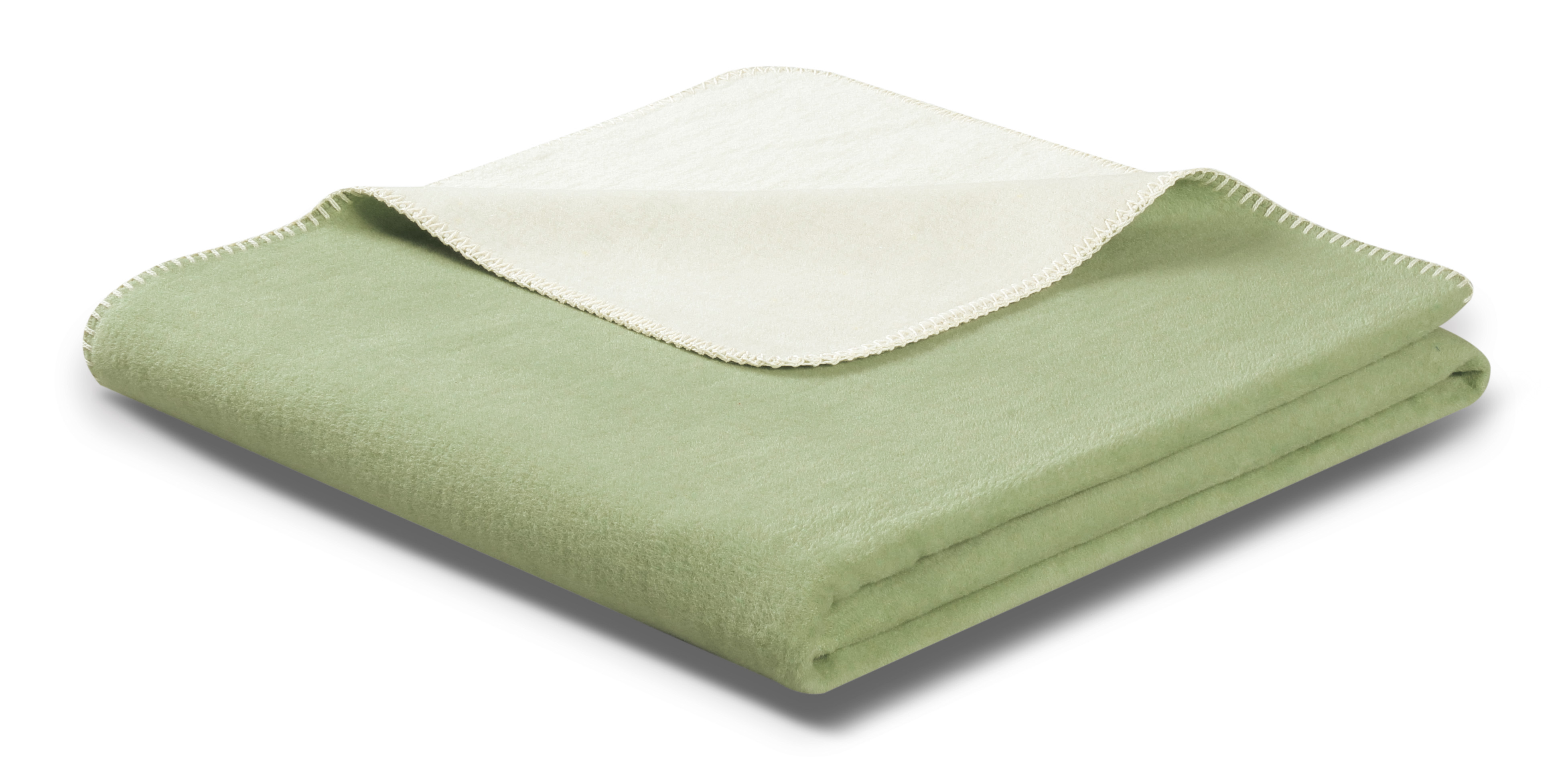 Schlichte Wohndecke "Duo Cotton" aus Baumwollmischgewebe in 150x200 cm in Mint-Ecru