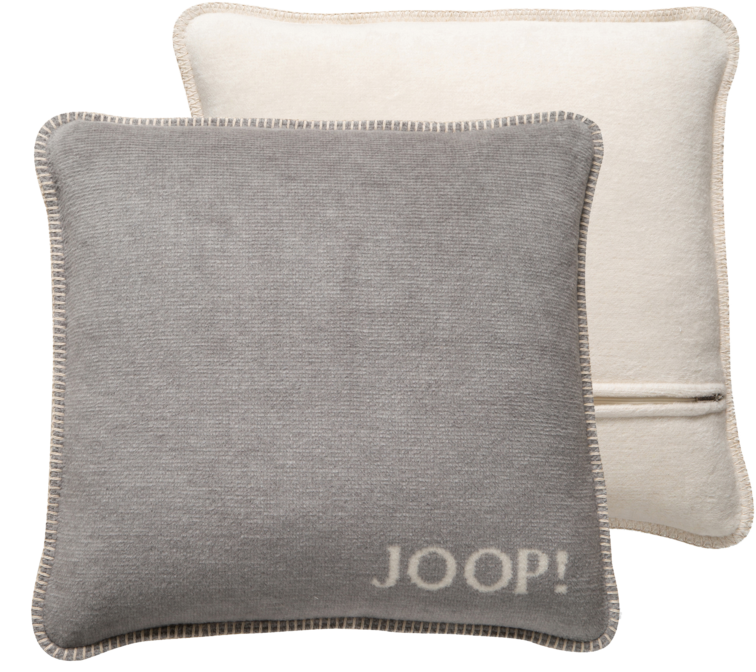 JOOP! Melange-Doubleface Kissen Kissen JOOP! Melange-Doubleface silber natur  mit Füllung
