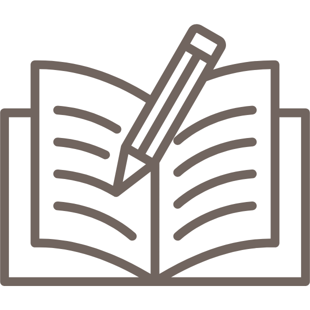 Icon Ausbildung: Schreibheft mit Stift