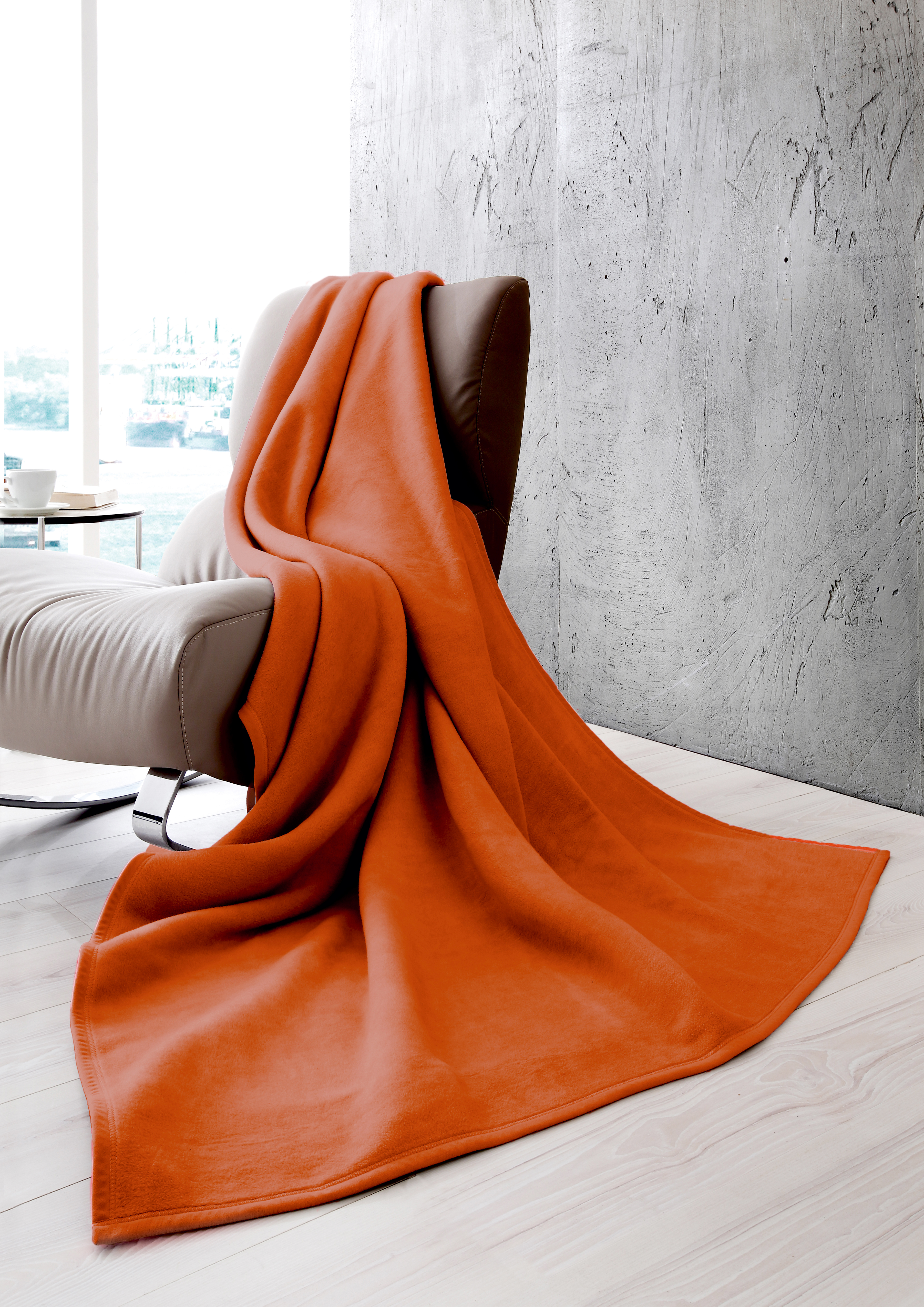 Wohn- und Kuscheldecke "Uno Soft" Flauschige Wohndecke "Uno Soft" in terracotta - Milieu