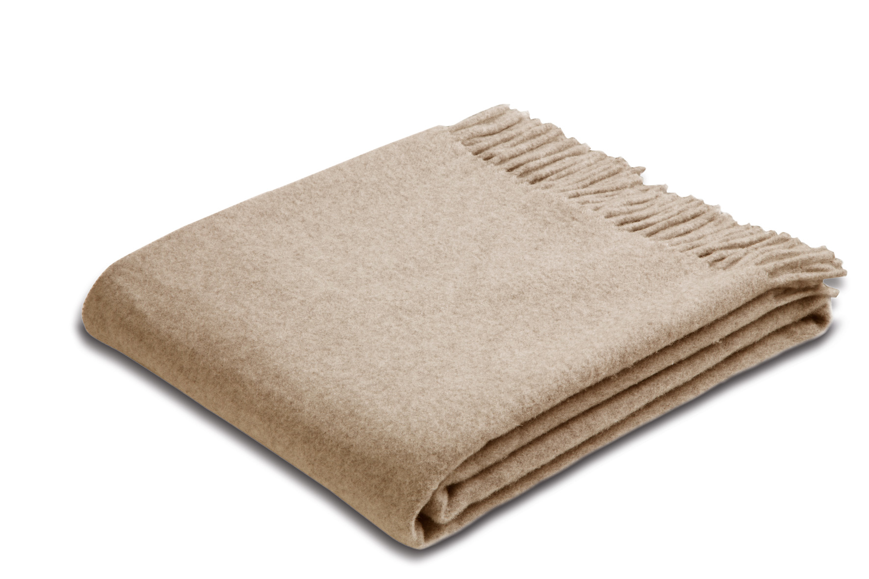 Wollplaid aus 100% Wolle in 130x170 cm in kamel