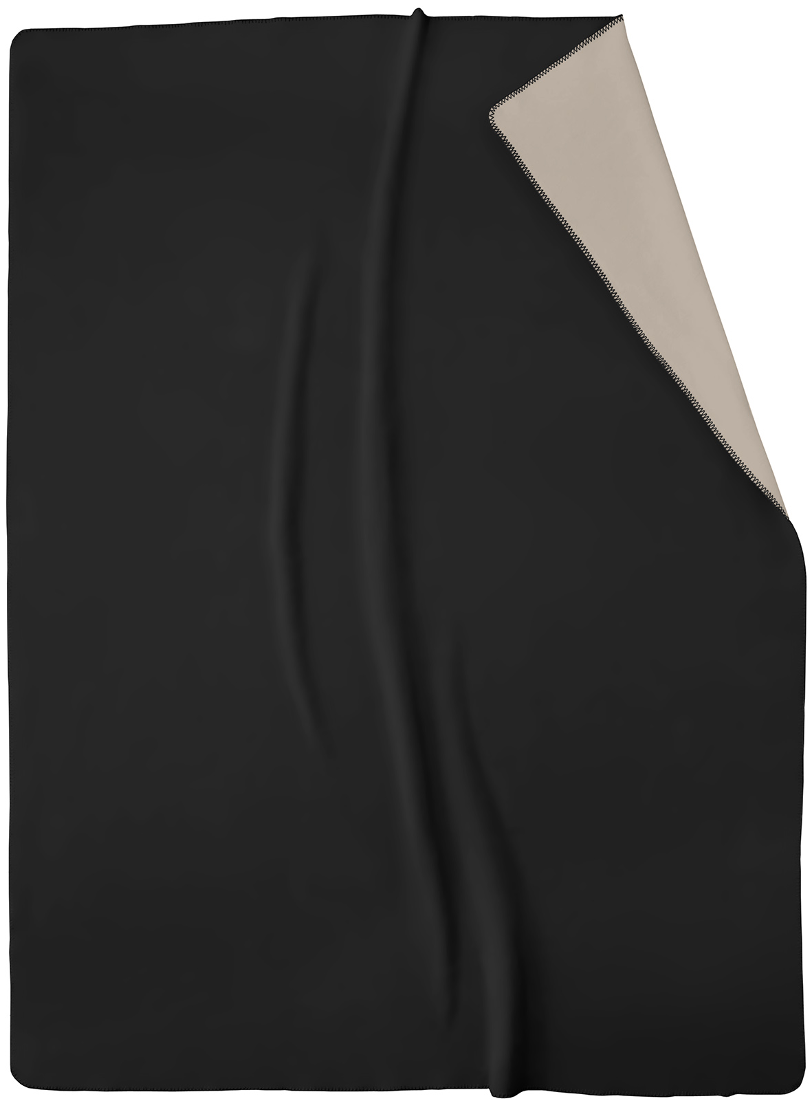 Wohndecke Duo Cotton schwarz-palisade Freisteller wellig mit umgelegter Ecke