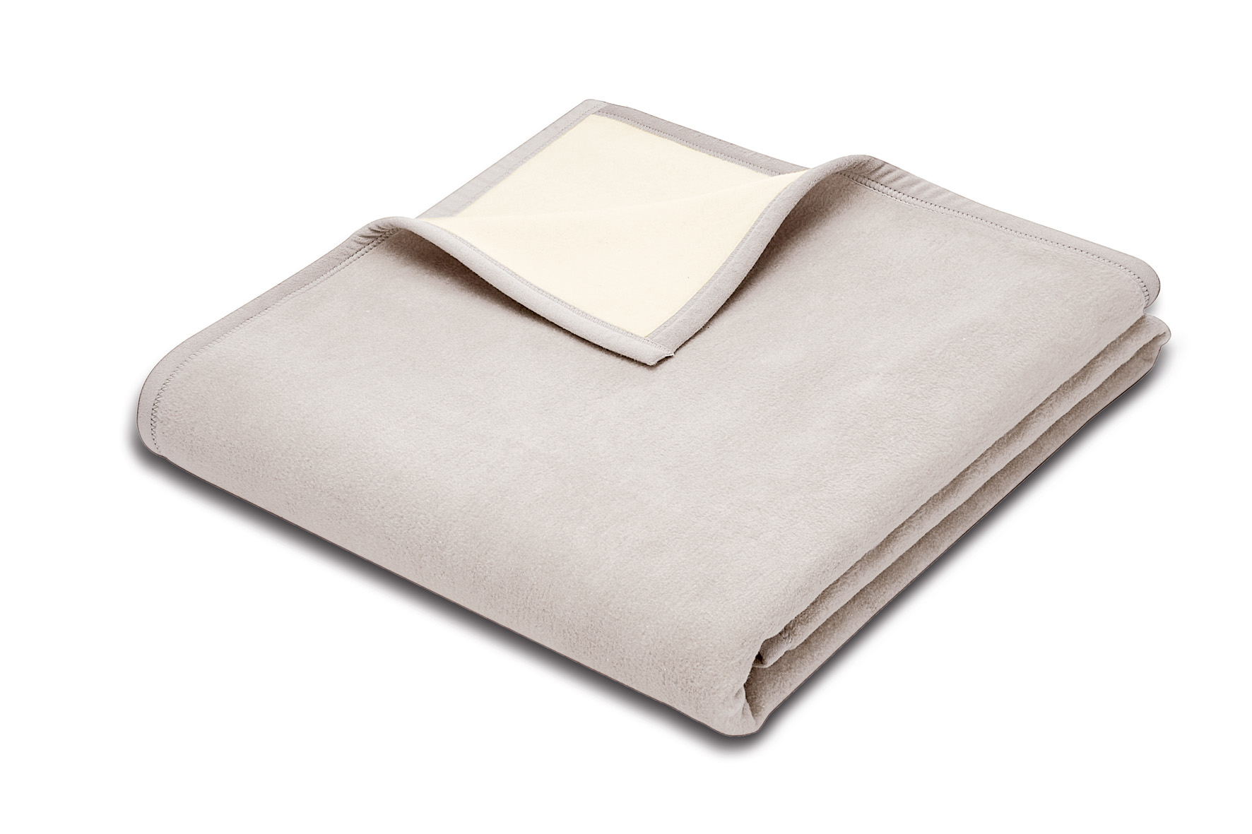 Wolldecke "Pure Nature" mit Samtband in silber/ grau